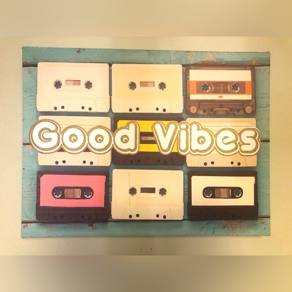Other - Good Vibes Cassette Tape Decorative Canvas Small Hanging Wall Picture
